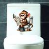 1PC Sticker Toilet Decoration, Newspaper Monkey Removable Wall Sticker
