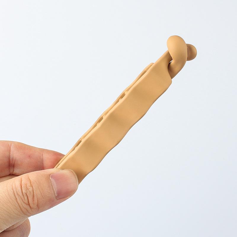 Frosted Ponytail Clip Jelly Color Hair Clip Women Acrylic Wave Banana Clip Hairpin Ponytail Twist Clip Style Headwear