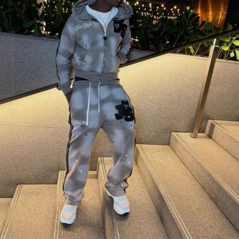 Unisex Oversized Drop-Shoulder Hoodie Jogger Set 3D Digital Print Casual Sportswear