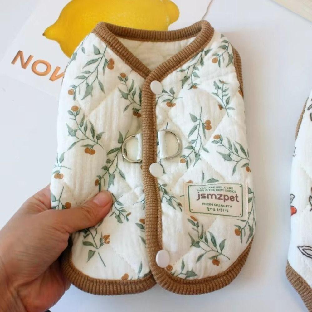 Cute Rabbit Printed Pet Dog Clothes Thickened with Velvet Jacket Teddy Bear Coat Pet Supplies Cat Clothes Puppy Clothes Vest