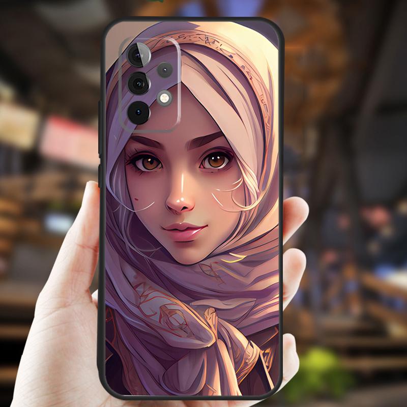 Muslim Arabic Hijab Girl Case For Samsung Galaxy A05 A06 A22 A53 A33 A26 A16 A56 A36 A32 A52 A54 A34 A14 A55 A15 A35