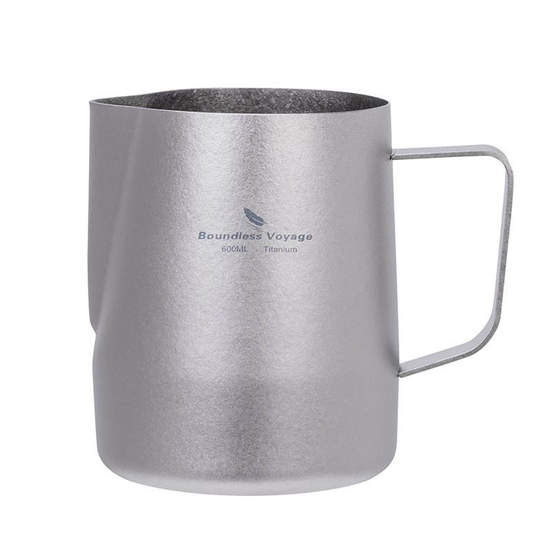 Titanium Milk Pitcher Latte Art Professional Barista Steaming Frothing Cup 600ml Stainless Steel Alternative