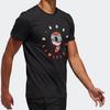 Adidas Printed Cartoon Pattern Round Neck Short Sleeve T-Shirt Men Tops Black DP9132