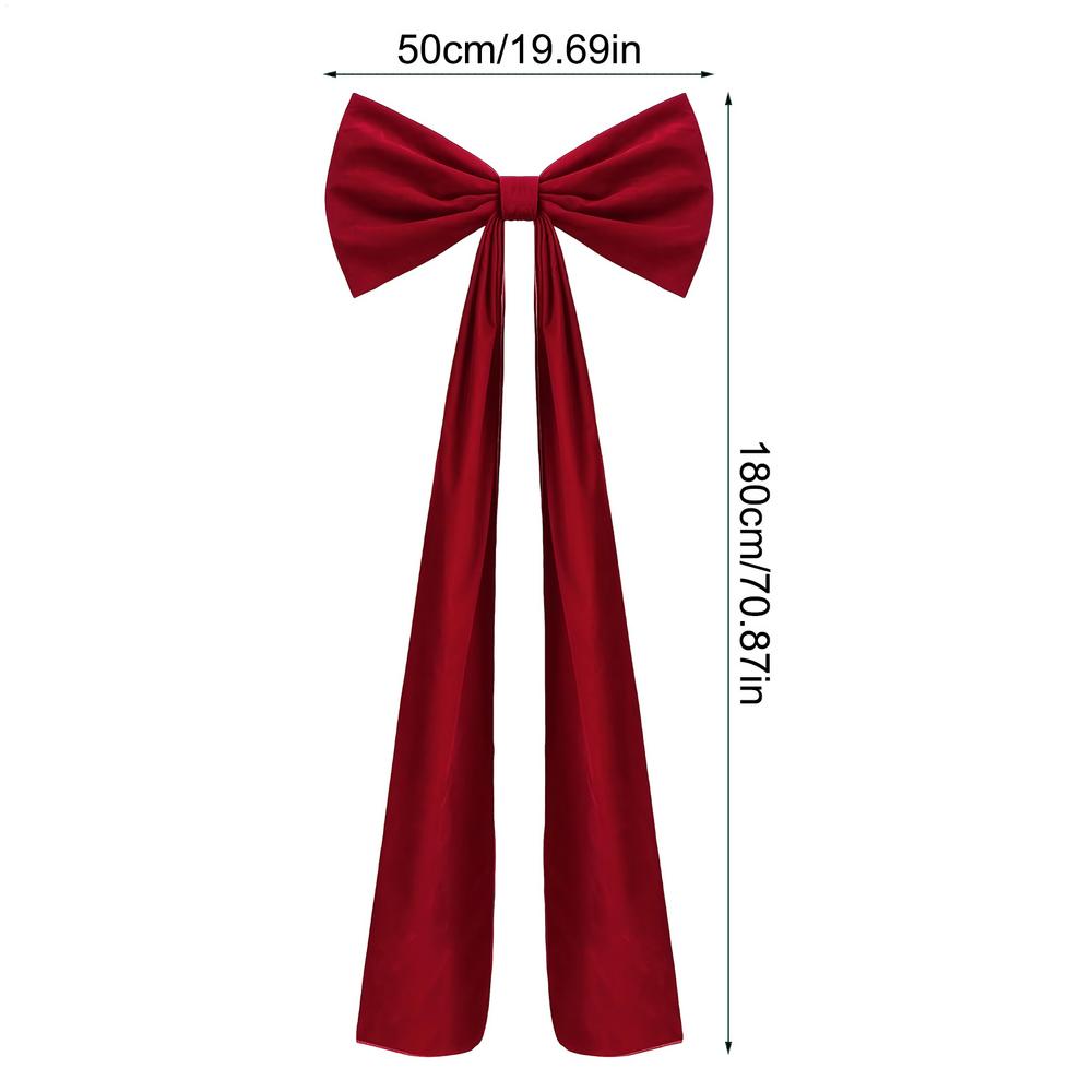 

Christmas giant Velvet Bows Extra Large Christmas Tree Bow Toppers Ornaments For Mantel Fireplace Front Door Wreath about 180x50cm