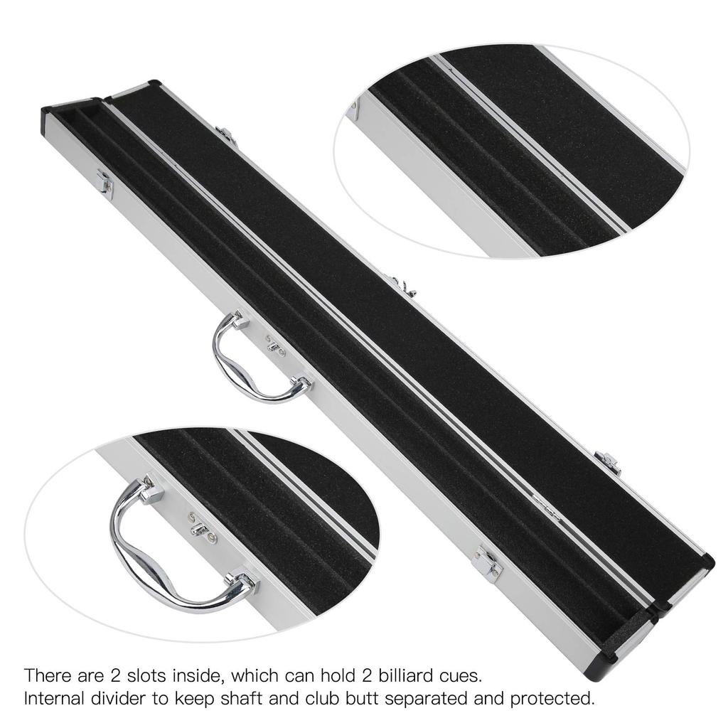 Twardy futerał na kije bilardowe, metalowy, z miękką piankową wyściółką na akcesoria bilardowe, futerał 1/2,