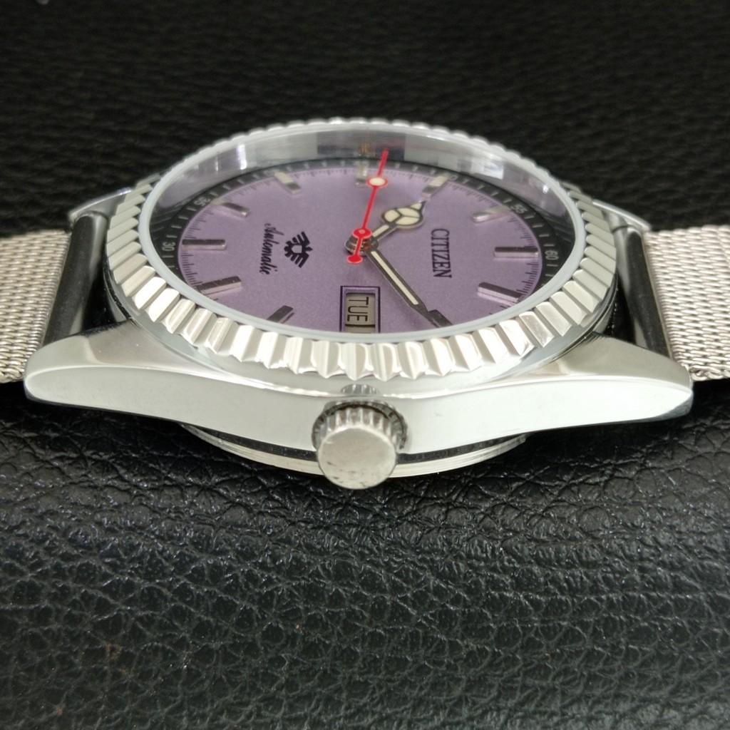 VINTAGE REFURBISHED CITIZEN AUTOMATIC JAPAN MENS PURPLE DIAL WATCH a446761-1