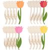 12 ks Dřevěná ozdoba tulipán Nedokončená malířská sada pro kutily Jarní domácí dekorace Velikonoční párty Dětské dárky Potřeby