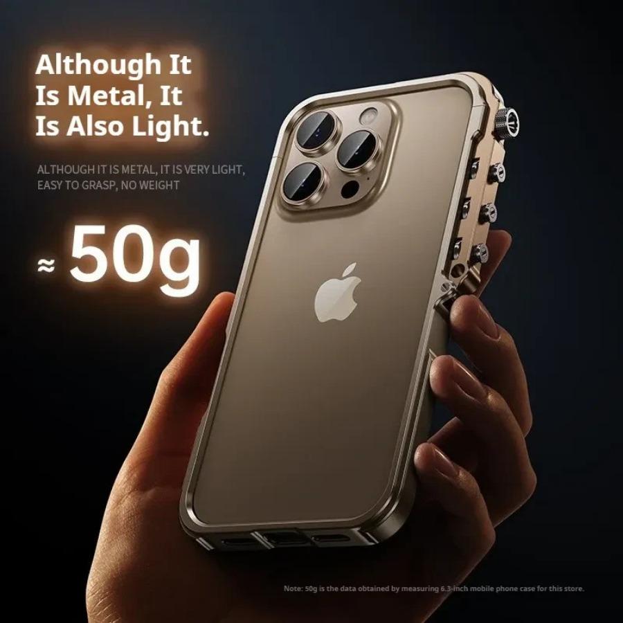 Case Mechanical Armor Alloy Shockproof Bumper for IPhone 17 16 15 Pro Max 17 16 Dropproof Protective Luxury Metal Aluminum Frame
