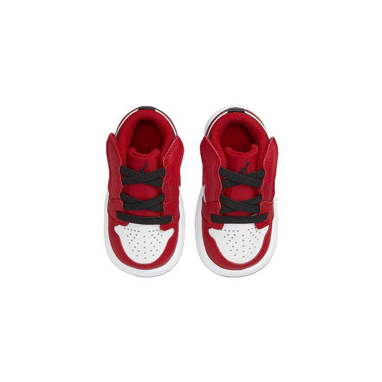 Air Jordan 1 Low TD Reverse Black Toe Buty dla niemowląt Czerwono-białe Gym-Red CI3436-163