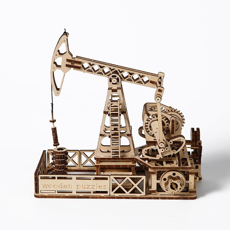 

3D Стереоскопический Деревянный Пазл Нефтяная Вышка - Развивающая Игрушка Сделай Сам для Детей и Настольное Украшение