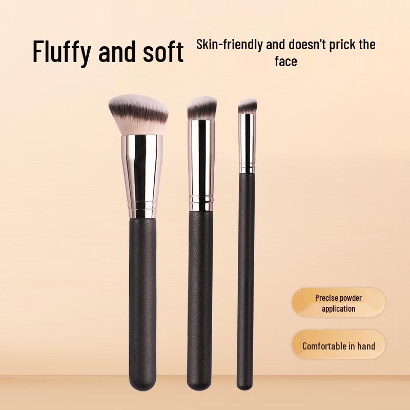 Angled Concealer & Contour Brush Set with Soft Bristles for Foundation and Blush