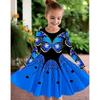 Girl Casual 3D Fantasy Butterfly Jellyfish Print Round Neck Long Sleeve Dress Kid Princess Dress
