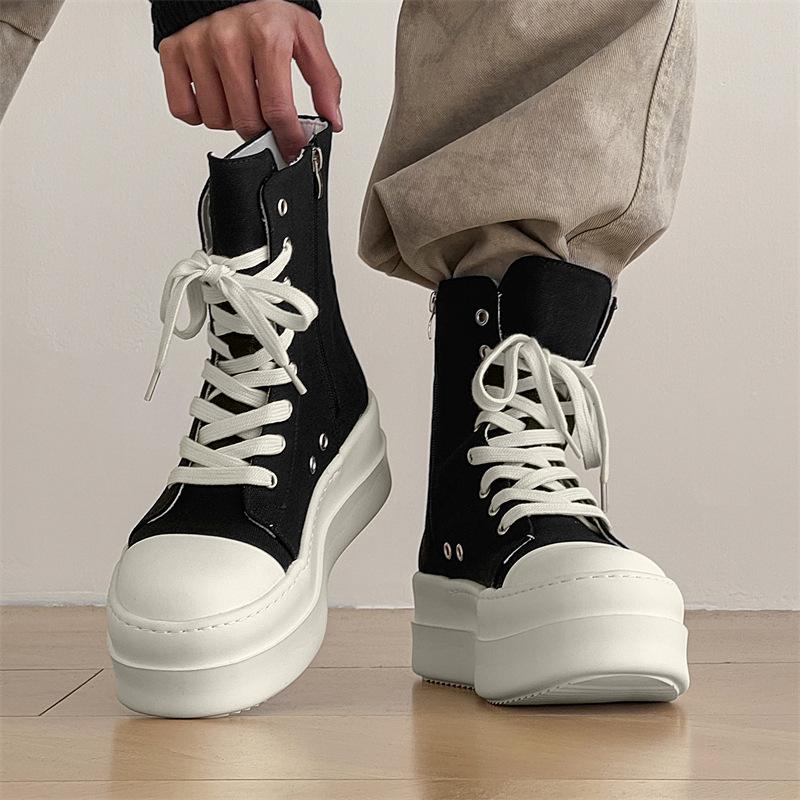 Height-increasing thick-soled high-top 2025 new board shoes men's couple American versatile big-headed locomotive Martin boots 18459-J