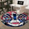 1pc Anime Cartoon Design Round Carpet  Office Chair Mat with BloodCurdling Eyes Print  NonSlip Rug for Home Decor
