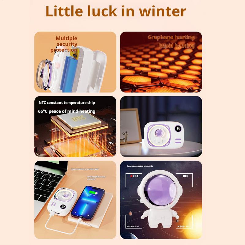 Hand Warmer Rechargeable Winter Pocket Heater Portable Hand Warmer 2 in 1Electric Hand Warmer Fast Heating Winter Warm Gifts
