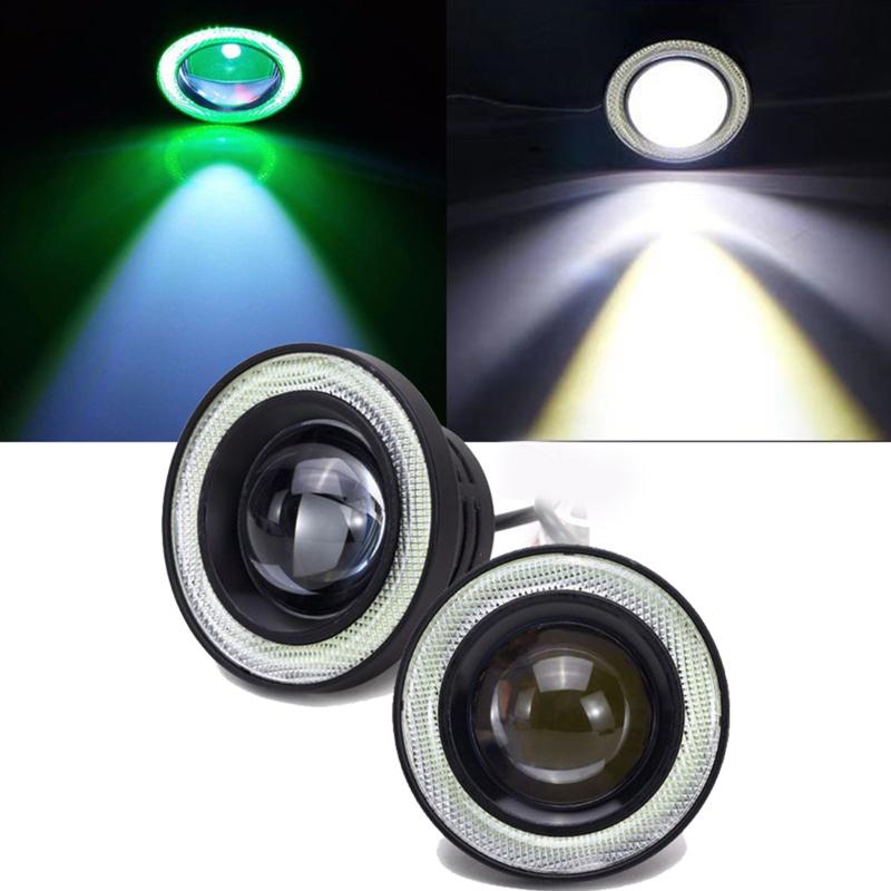 1 Pair Led Fog Light With COB LED Ring 30W 3200LM High Brightness Condenser Lens Fog Lamp