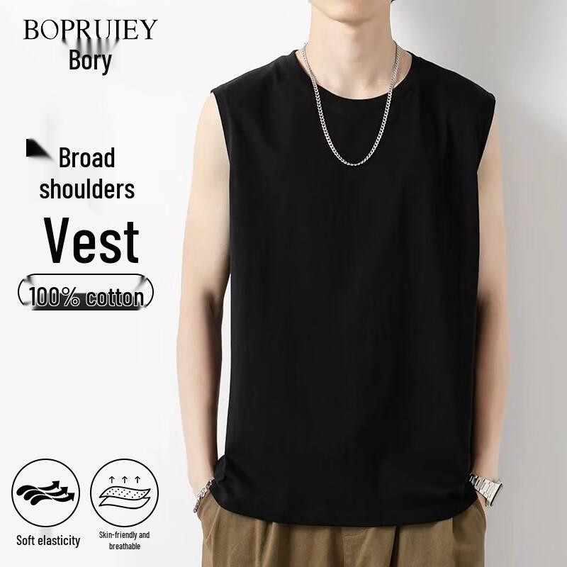Men s Pure Cotton Sports Sleeveless Vest XXL