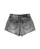 ORDINARY HOLIDAY Cut-Out Fringe Denim Shorts [Black]