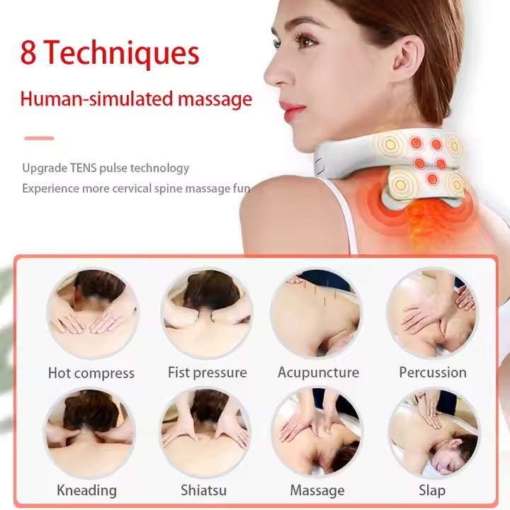 New Design Smart Massager With Heating Compression U-Shape Electric EMS Cervical Neck And Shoulder Massager
