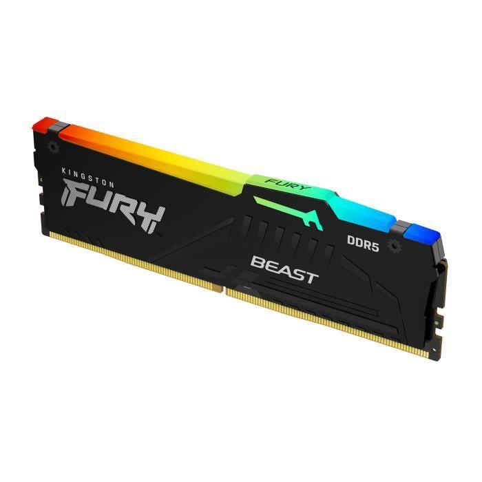 Mémoire KINGSTON 32Go DDR5 6400MT/s CL32 DIMM FURY Beast RGB EXPO