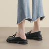 Weiwei Girl 2023 British Style Women's Thick-Soled Loafers with Small Gold Coin Accent