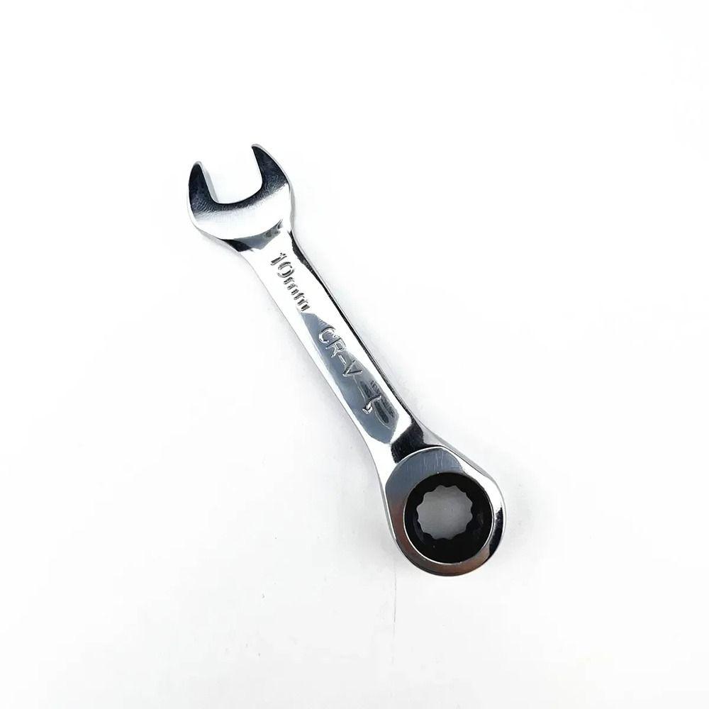 1Pcs 6-19mm Ratchet Socket Spanner Reversible Combination 72 Teeth Stubby Single Wrench Steel Short Handle Nut Repair Tool