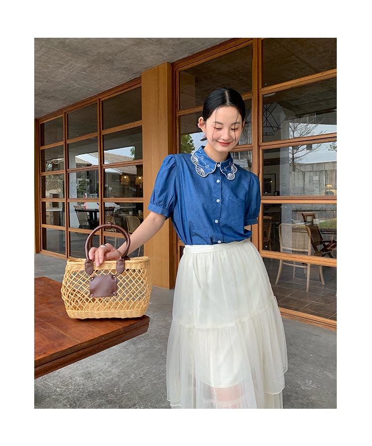 2025 Summer French Socialite Mesh Midi Skirt - Fashionable See-Through Design for Women