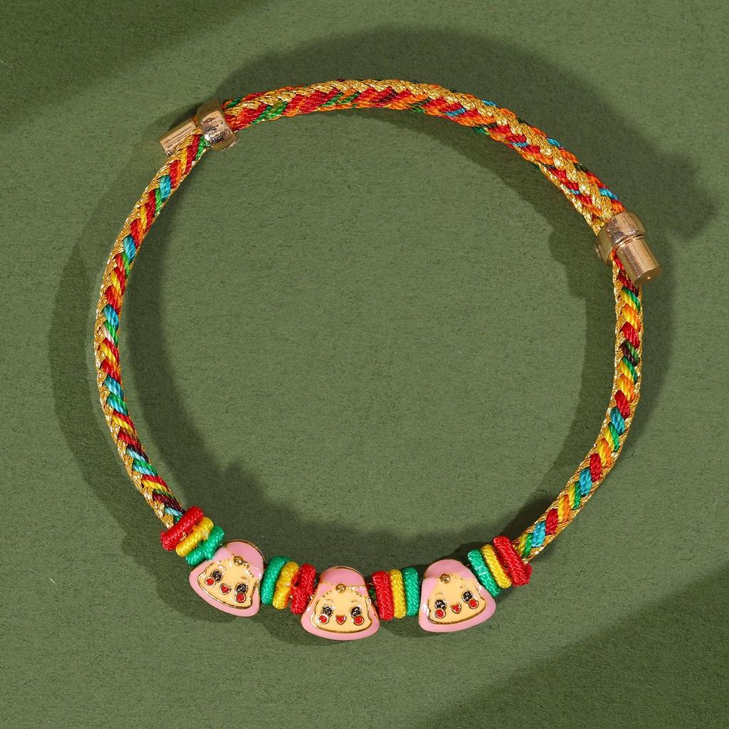 Dragon Boat Festival Five-Color Zongzi Bracelet – Handmade Ethnic Style Wristband for Kids & Adults.