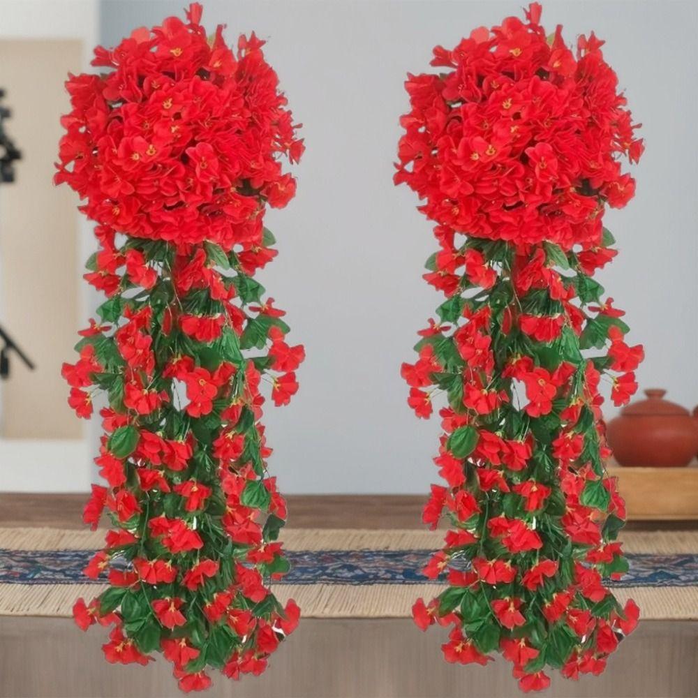 Flower Rattan Long Vine Roses Silk Material Faux Hanging Violets  Fall Decoration