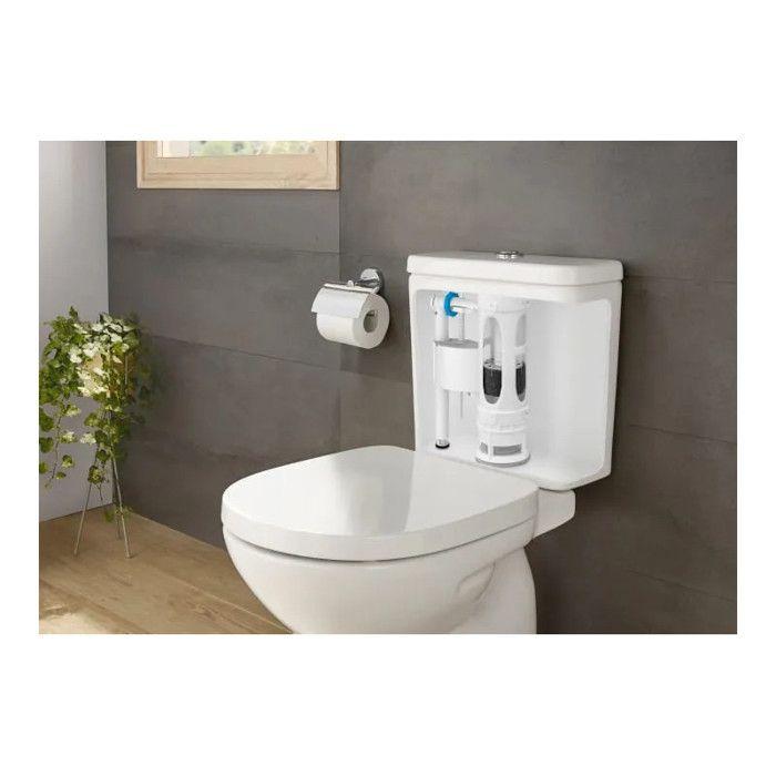 Mécanisme de chasse WC universel, trou couvercle 40 et 50 mm, double débit
