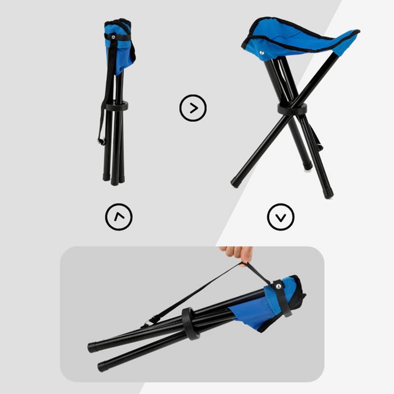 Outdoor Leisure Portable Folding Chair Three-Legged Stool Camping Travel Picnic Outdoor Activities Fishing Accessories