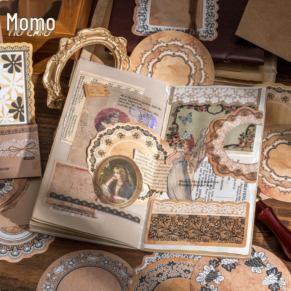 Yellowed Lace Sticker Pack: Large Lace Journal DIY Decorative Borders (6 Types)