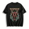 Japanese Traditional Hannya Mask Print Tee Retro Ukiyo-e Culture Top Pure Cotton T-shirt