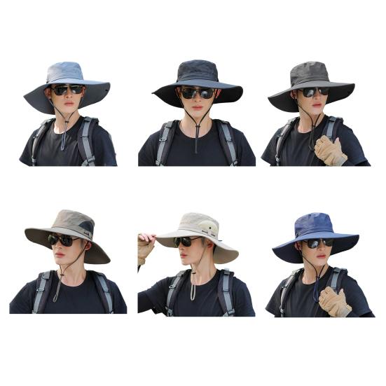 Adjustable Wide Brim Fisherman Hat Polyester Fiber 56 cm 1 Pc