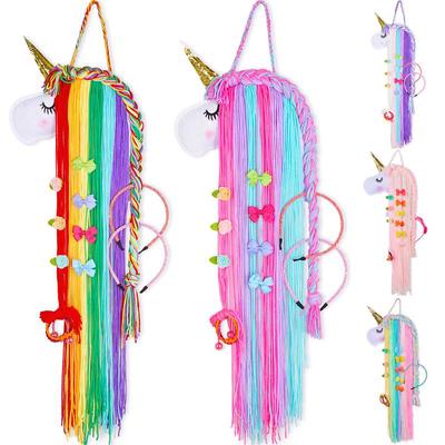 Girl Women Fringe Hair Bows Storage Headband Organizer Unicorn Hair Clips Holder Unicorn Theme Party Decorations