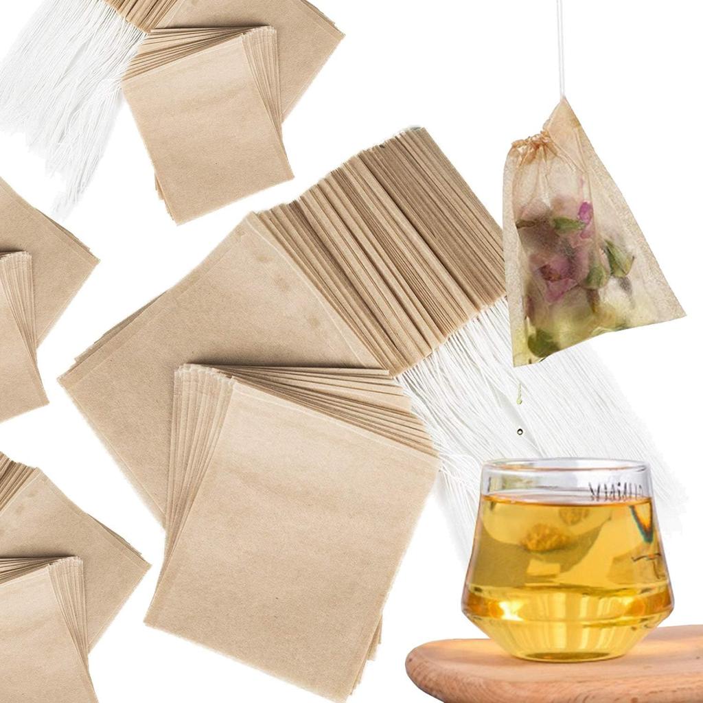 NEPAK 600 Pcs Disposable Tea Filter Bags for Loose Tea,Drawstring Empty Tea Bags for Loose Leaf Tea,with 100% Natural Unbleached Paper(1.97 x 2.76