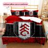 Fulham FC Pattern Bedding Quilt Set  Home Decoration  Gift (1 * duvet cover + 2 * pillowcase  without core)