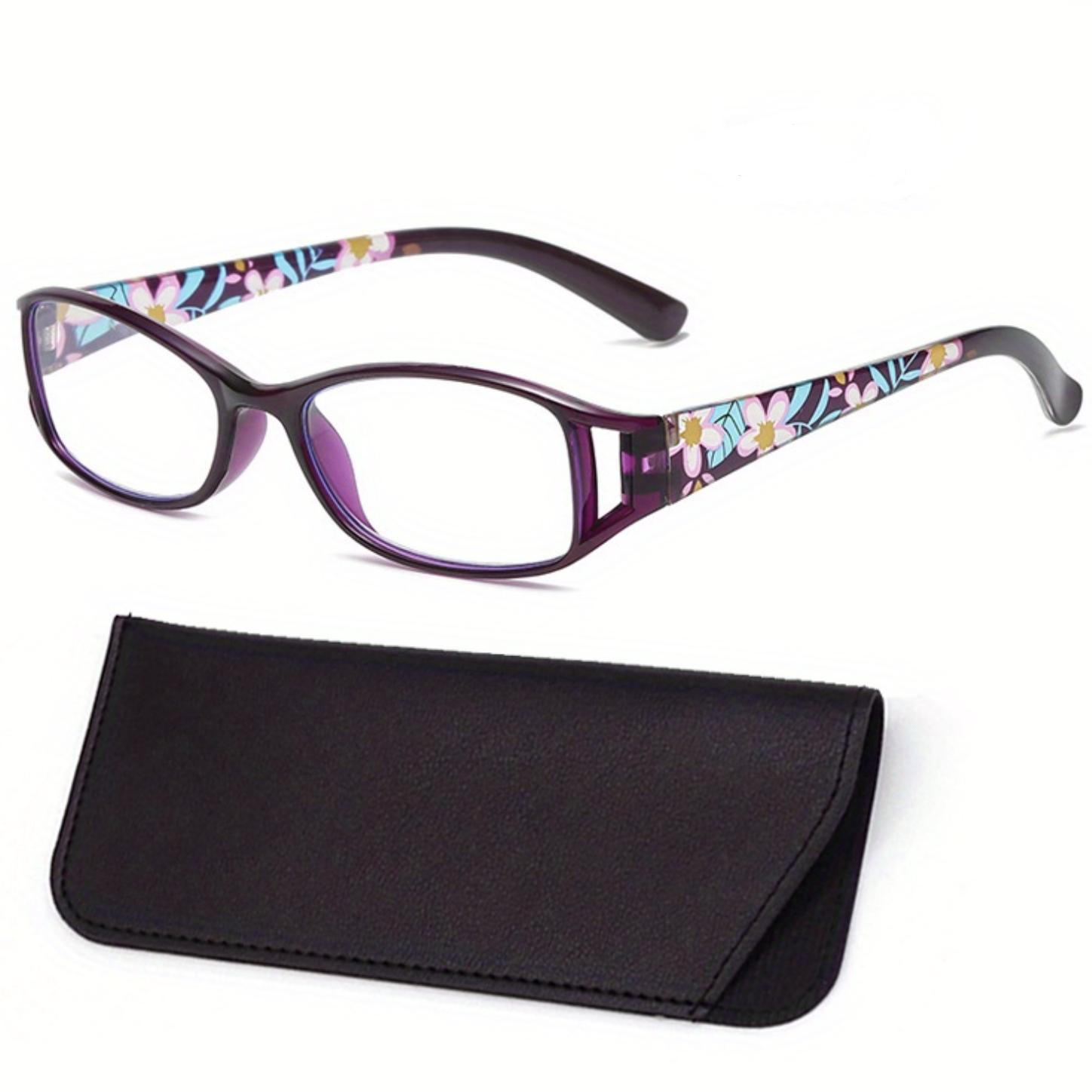 

1 пара модних ретро окулярів для пресбіопії з поліуретановою шкірою, стійкою до пилу та подряпин, із синім світлом, що блокує пресбіопію. +2.0 With Covers фіолетовий