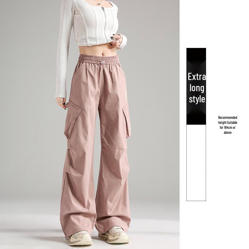 Women's Retro White & Grey Quick-Dry Wide Leg Pants for Spring/Summer 2026 - Outdoor & Mountaineering Style