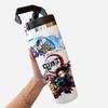 30oz Anime Demon Slayer Printed Simple Solid Color Stainless Steel Thermos Water Cup Thermal Insulation Cold Ice Cup Kid Gift