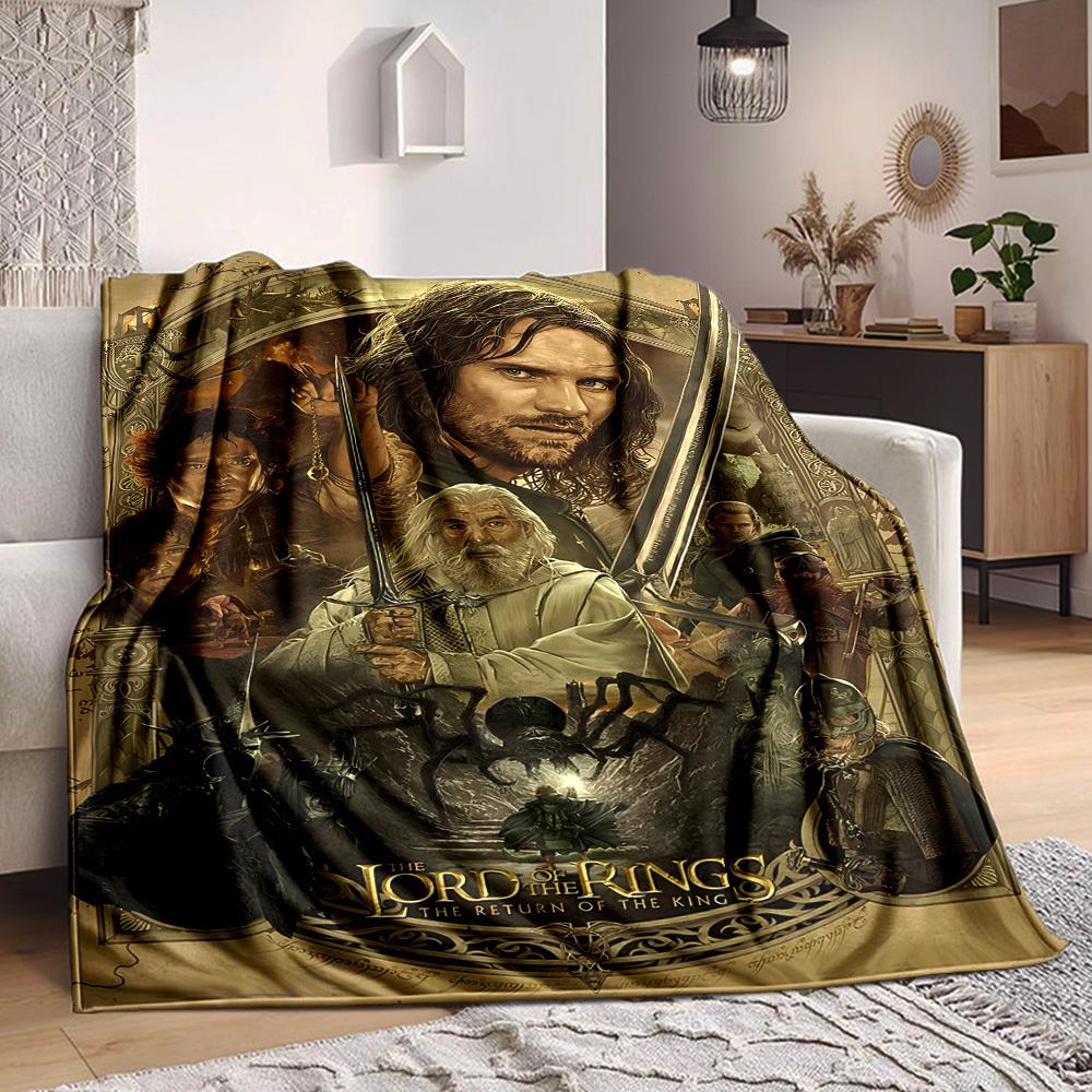 1pc Lord of the Rings Blanket Lightweight Flannel Throw For Sofa, Bed, Travel, Livingroom, Office, Couch, Chair, And Bed