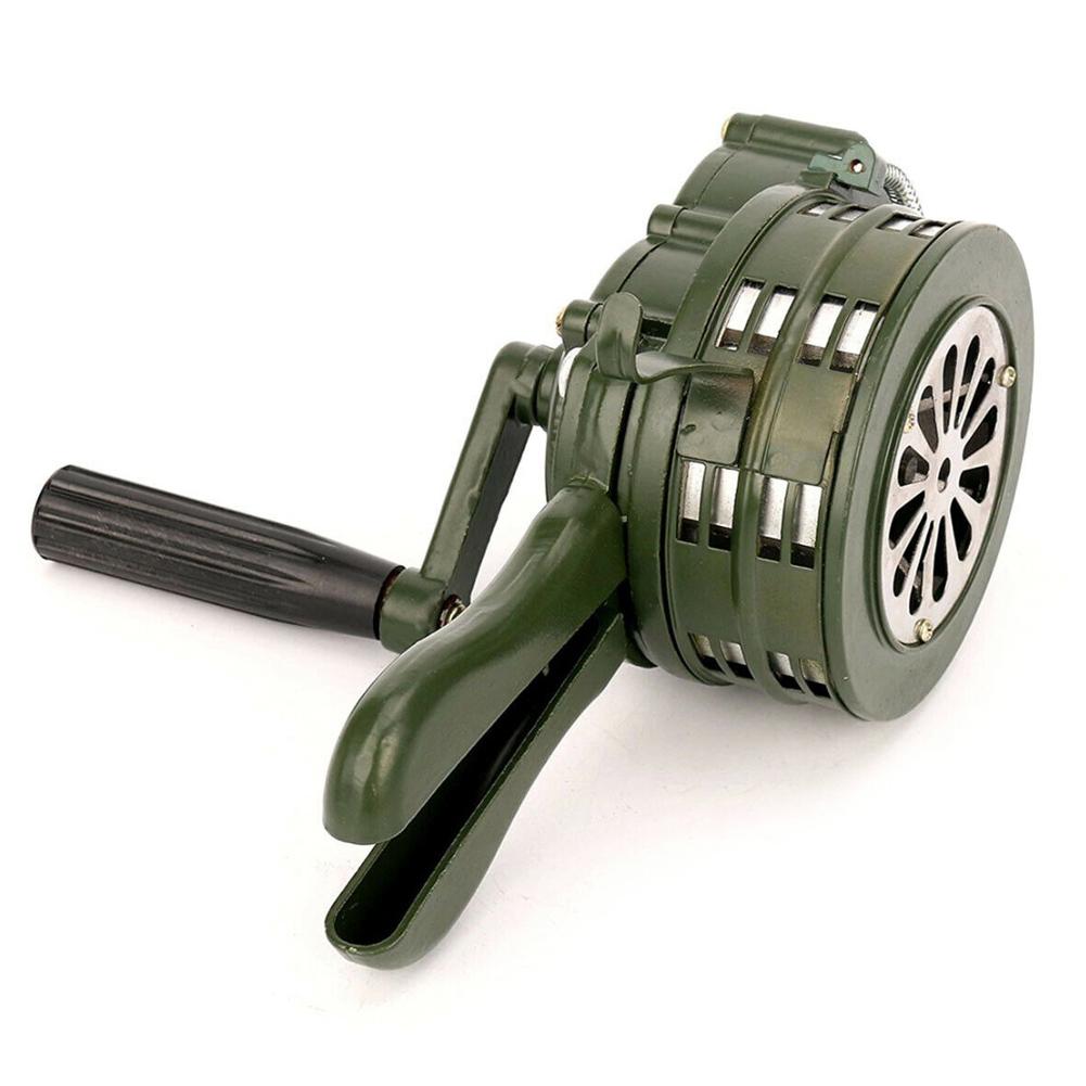 Hand Crank Siren Portable Manual Operated Metal Alarm 110dB Handheld Fire Alarm Air Raid Siren Horn for Home