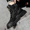 Fashion Hot New Martin Boots Men's English Style Motorcycle Black Boots Casual Work Boots High Top Lace Up Safety Shoes Men Desert Boots