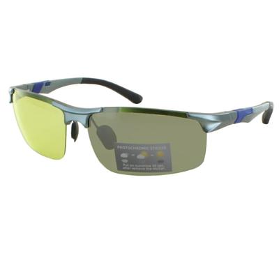 Polarized Photochromic Sunglasses with UV for and Outdoor Yellow Spring and Case Included Photochromic Men's Protection, Half-Rim Design, Fishing,
