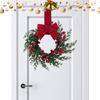 10 Inch Mini Christmas Wreaths Kitchen Cabinet Small Xmas Wreath with Bow Ribbon for Window Door Chair Fireplace Hanging Decor
