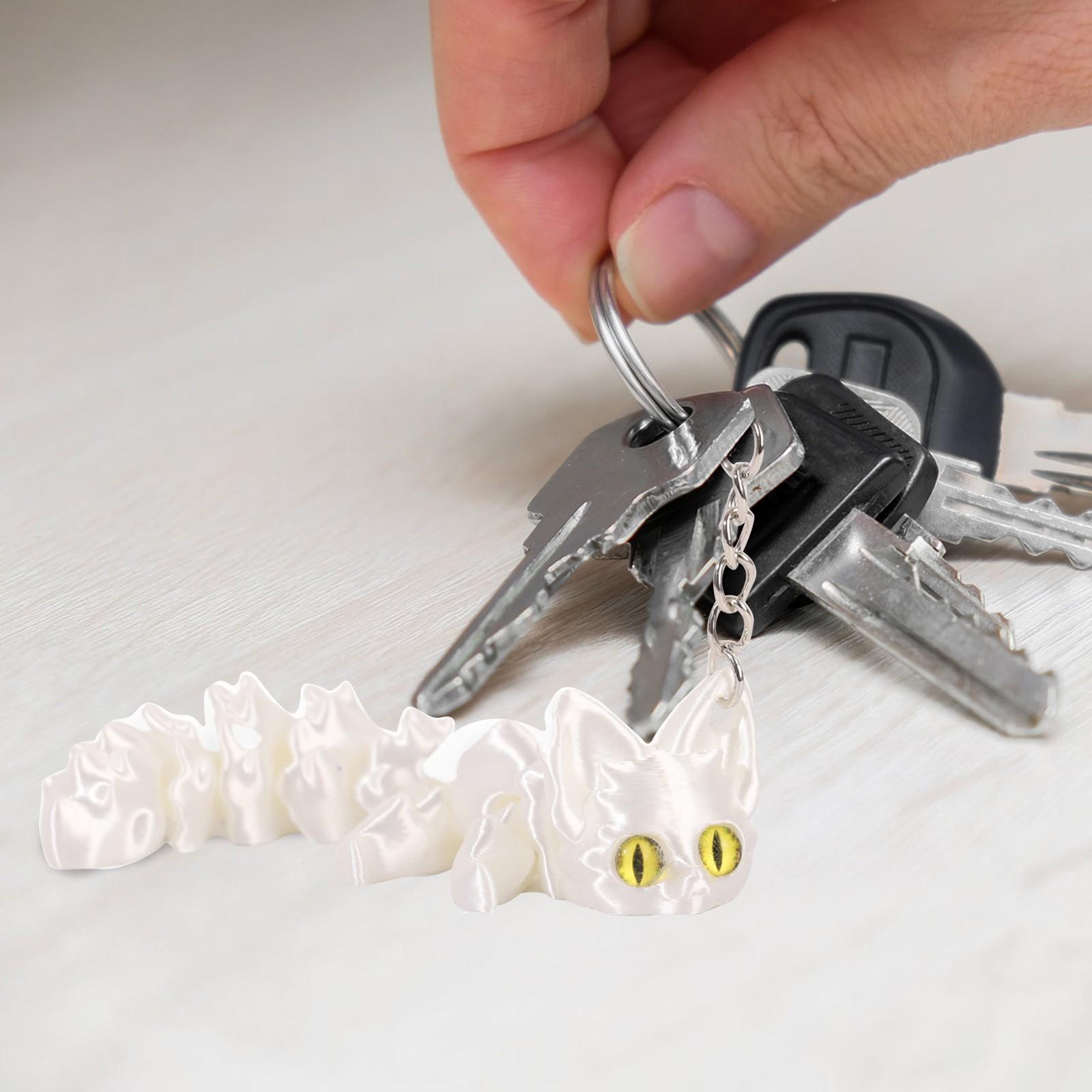 

Подвеска-брелок с подвижным хвостом, напечатанная на 3D-принтере, креативные украшения, подвесное украшение, украшения One Size белый