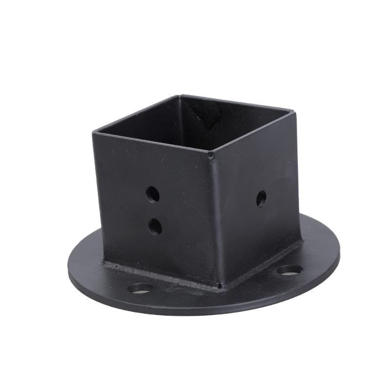 Set of 6 Powder Coated Steel Post Base Anchors for Fence Railings Privacy Panel Gazebos Pergolas and Mailbox Support