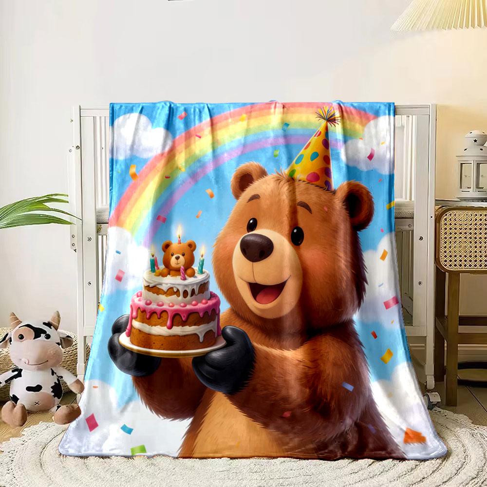 Fun Animals Birthday Themes Printing Adult Children Warm Blankets Home Travel Car Soft Comfortable Luxury Gifts Multisize