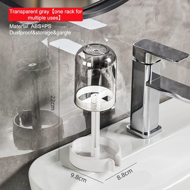 3-In-1 Toothbrush Holder Toothpaste Mouthwash Cup Organizer Dry And Dustproof Cleaning Tool Storage Rack Household Bathroom
