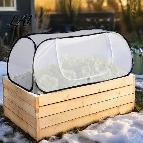 Breathable Non Woven Fabric Greenhouse Pop Up Winter Garden Rows Plant Covers Raised Beds Vegetable Cold-proof Warm Growing Environment for